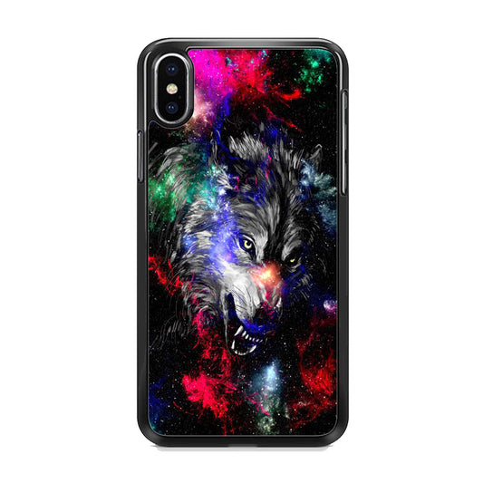Art Wolf Space iPhone X Case