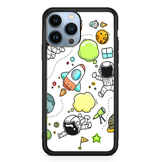 Astro White Doodle iPhone 13 Pro Max Case