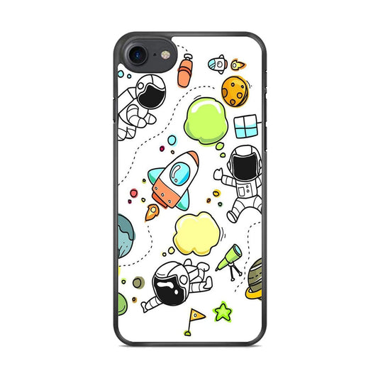 Astro White Doodle iPhone 8 Case