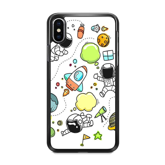 Astro White Doodle iPhone X Case