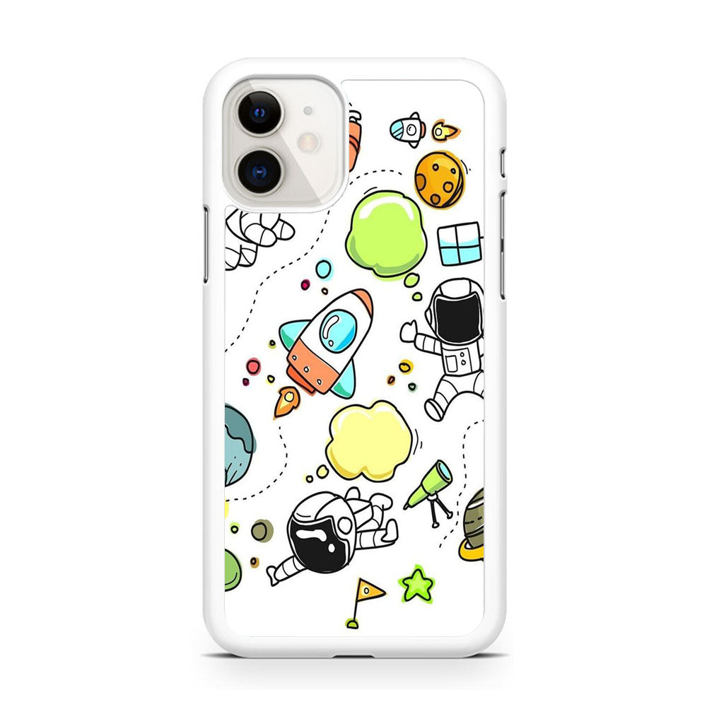 Astro White Doodle iPhone 11 Case