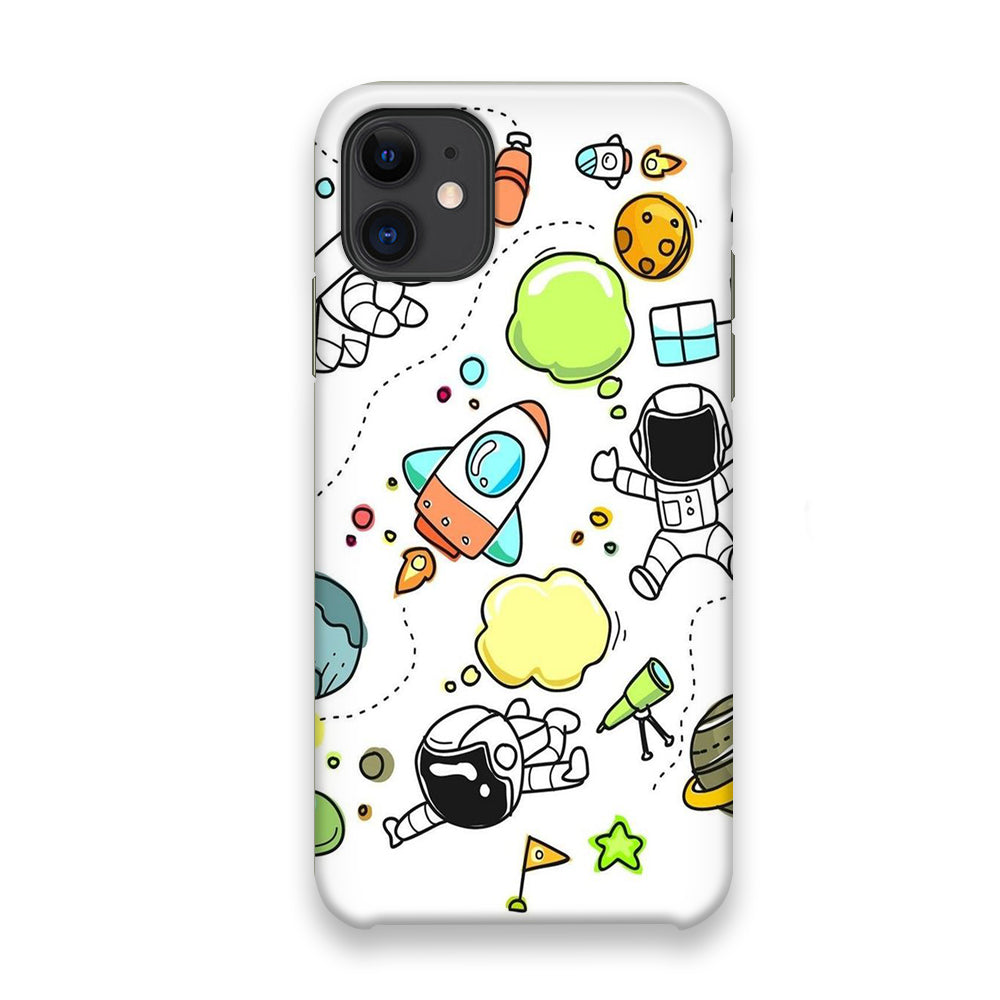 Astro White Doodle iPhone 11 Case