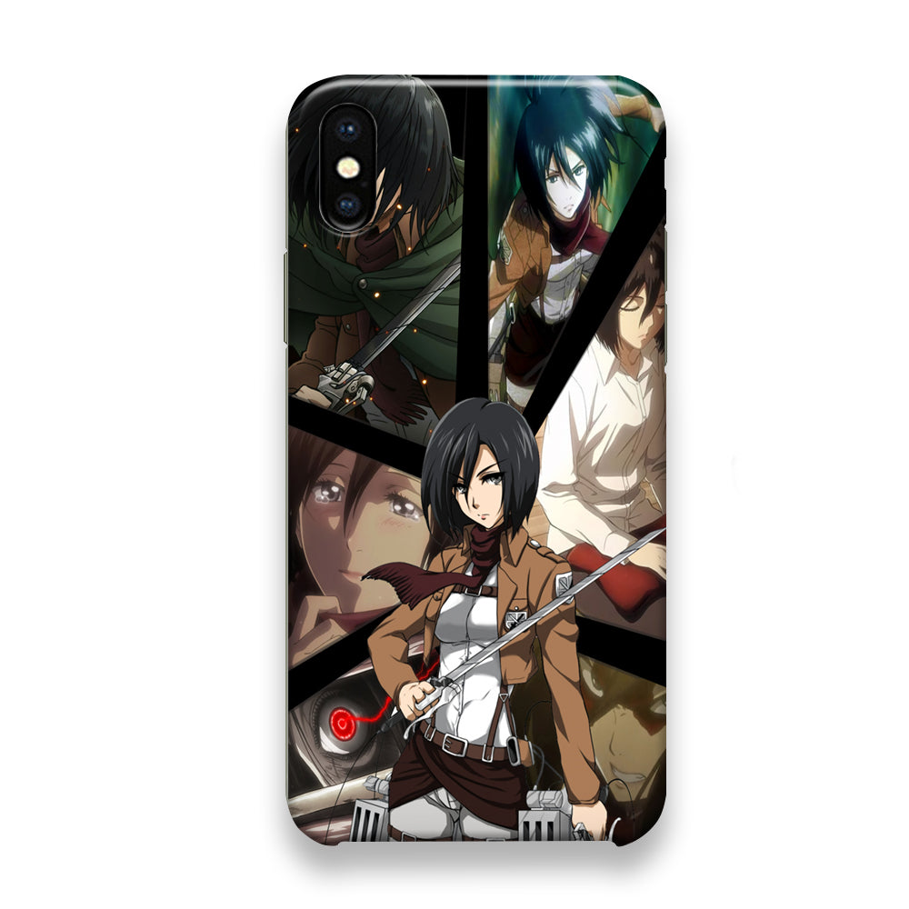 Attack on Titan Mikasa Collage iPhone Xs Case - milcasestore