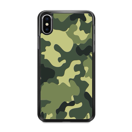Camo Dark Green Curve Patern iPhone X Case