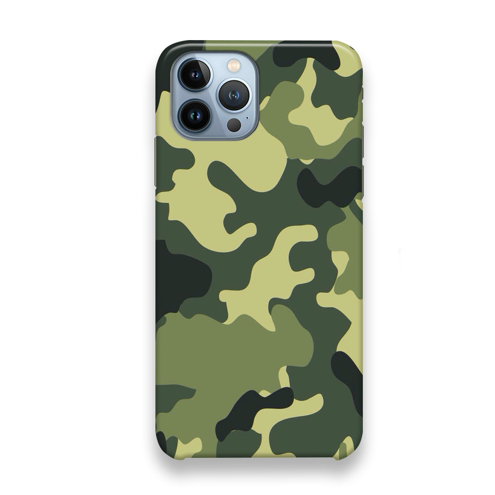 Camo Dark Green Curve Patern iPhone 13 Pro Case