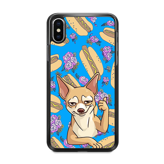 Chihuahua and Hot Dog Bid iPhone X Case