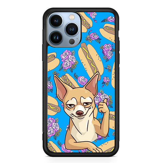 Chihuahua and Hot Dog Bid iPhone 13 Pro Max Case