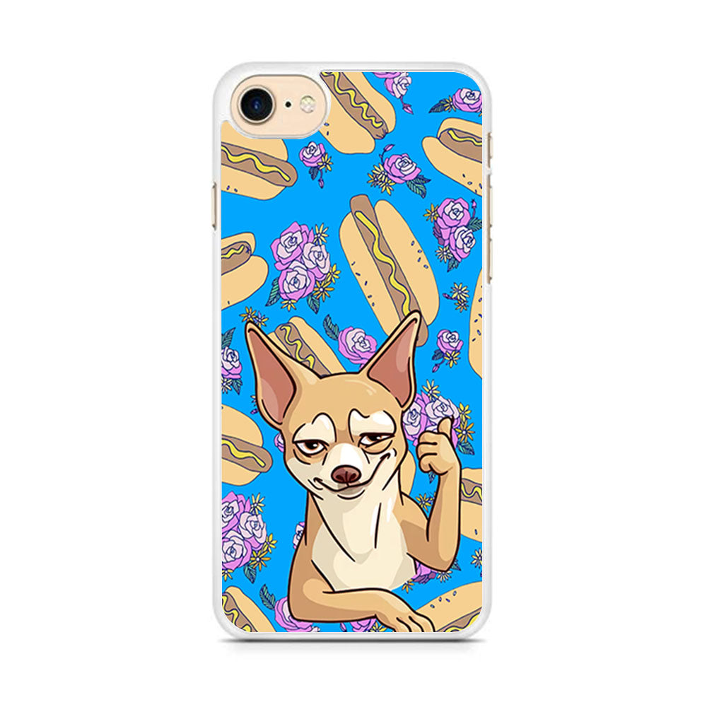 Chihuahua and Hot Dog Bid iPhone 8 Case
