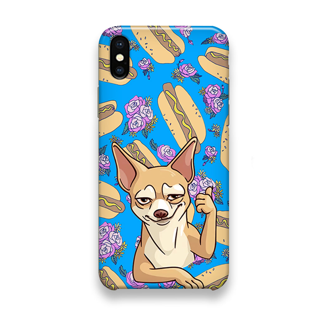 Chihuahua and Hot Dog Bid iPhone X Case