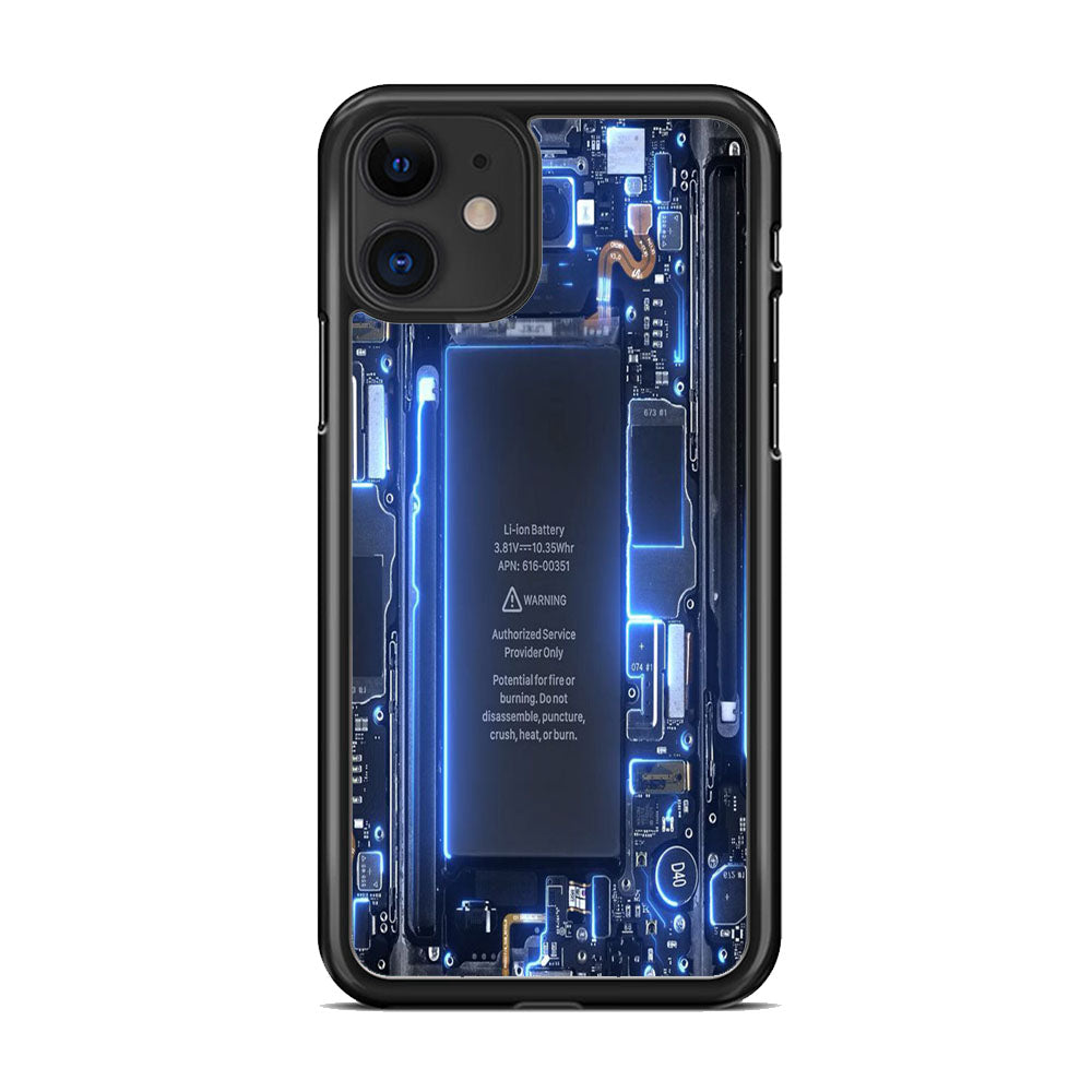 Circuit Blue Neon Phone Wall iPhone 11 Case