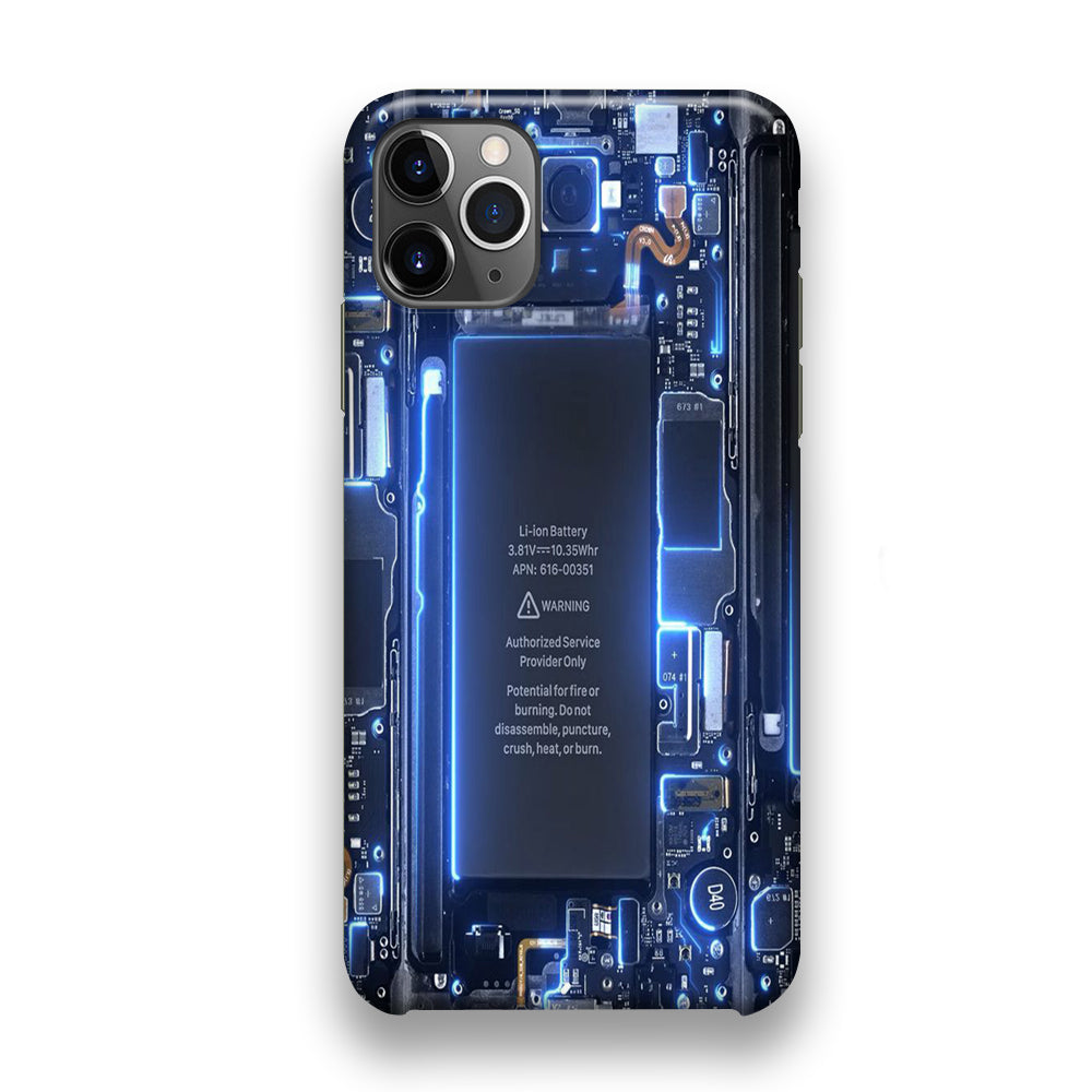 Circuit Blue Neon Phone Wall iPhone 11 Pro Case