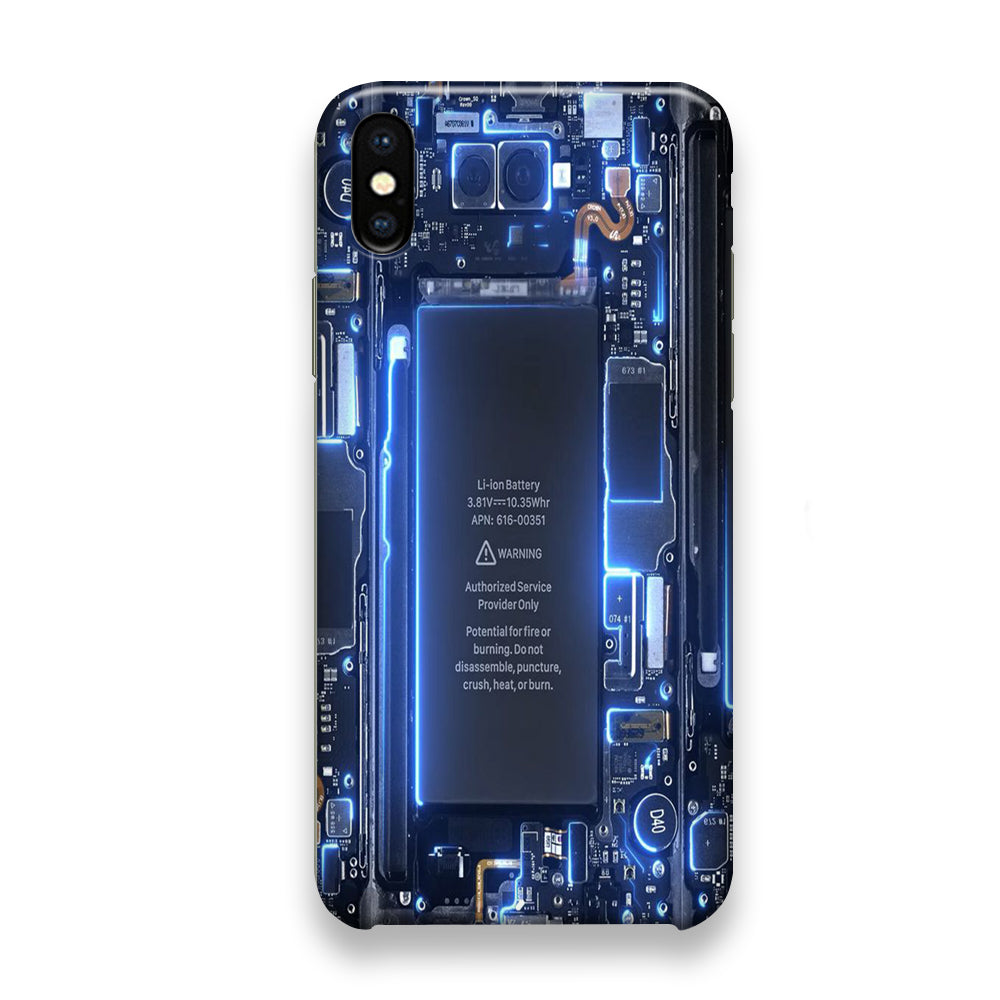 Circuit Blue Neon Phone Wall iPhone X Case