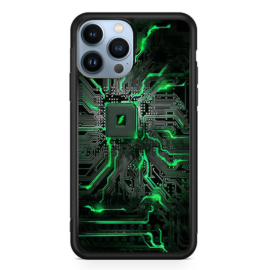 Circuit Green Neon Phone Wall iPhone 13 Pro Max Case