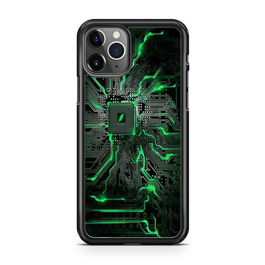 Circuit Green Neon Phone Wall iPhone 11 Pro Case