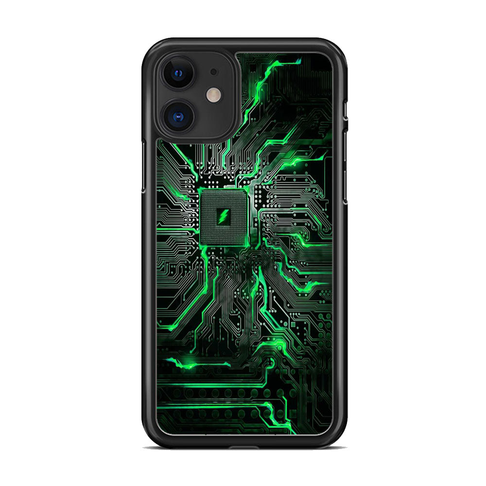 Circuit Green Neon Phone Wall iPhone 11 Case