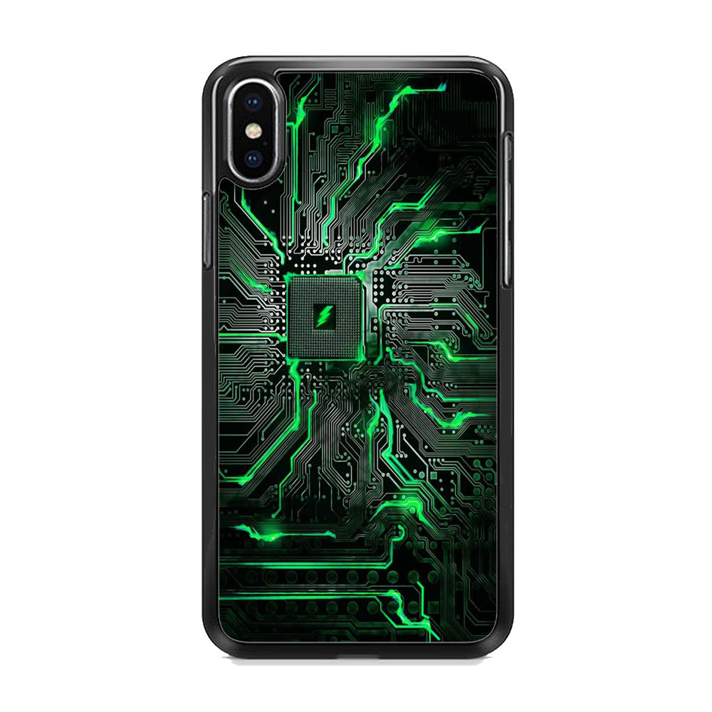 Circuit Green Neon Phone Wall iPhone X Case