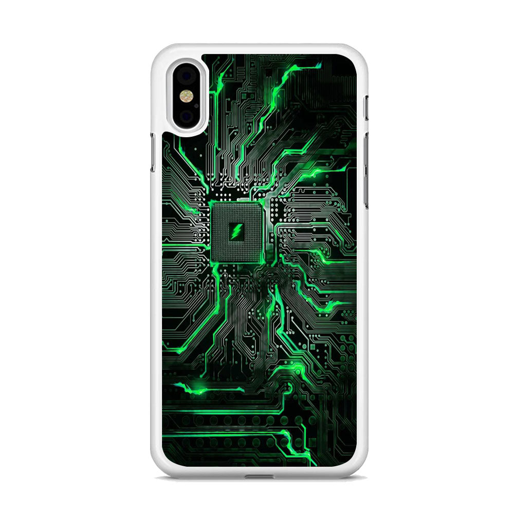 Circuit Green Neon Phone Wall iPhone X Case