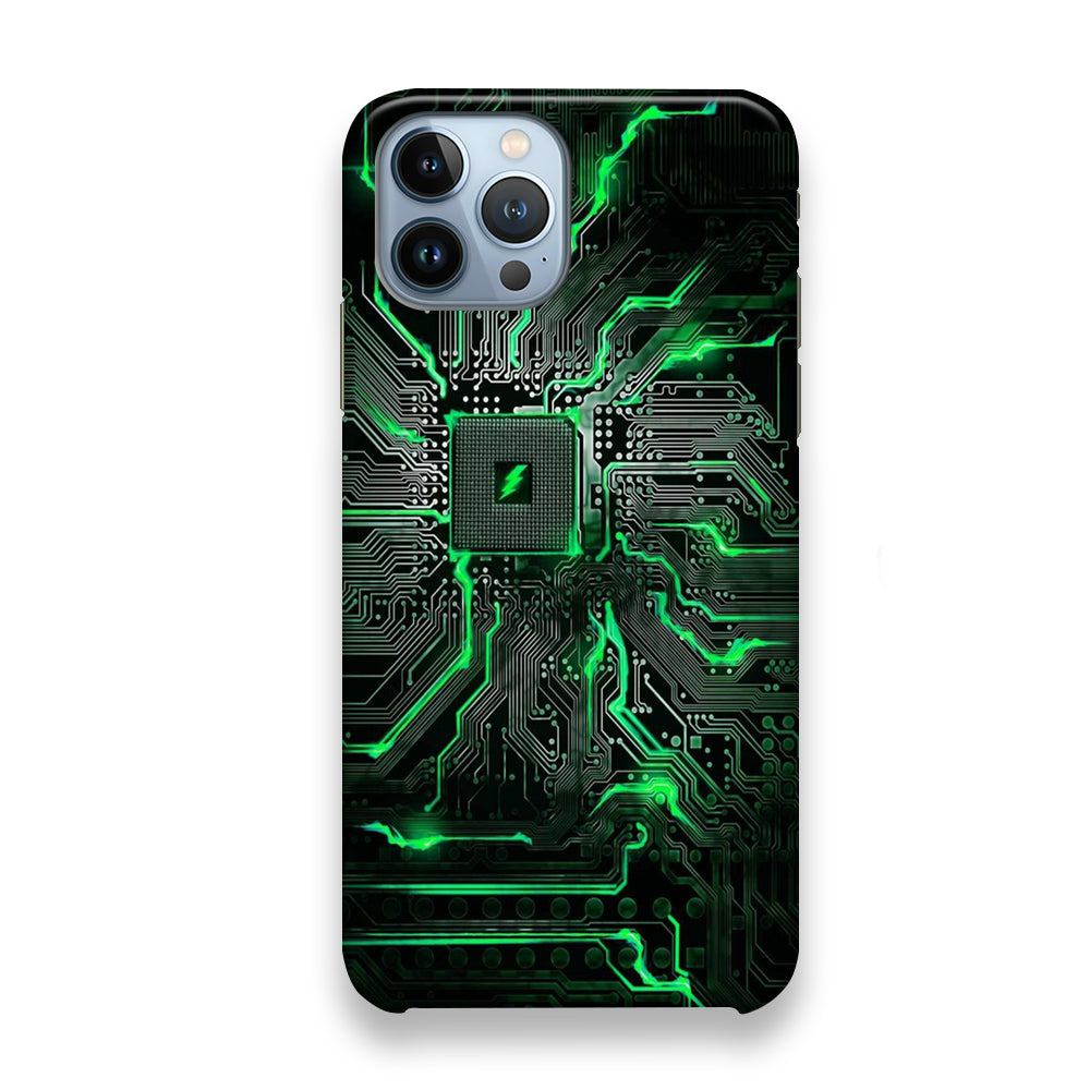 Circuit Green Neon Phone Wall iPhone 13 Pro Max Case