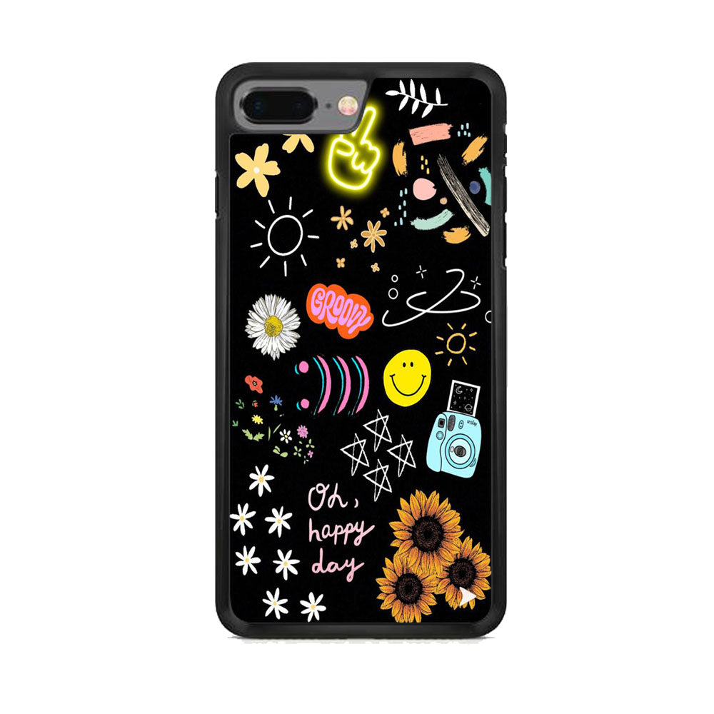 Draw The Day Life Black iPhone 7 Plus Case