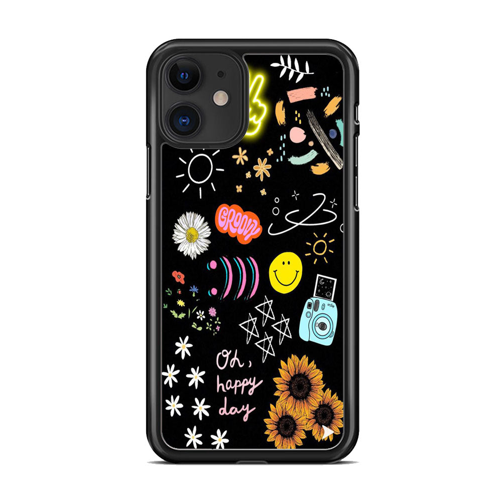 Draw The Day Life Black iPhone 11 Case