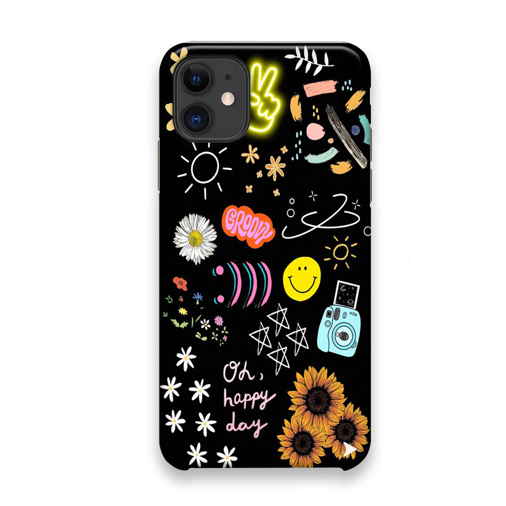 Draw The Day Life Black iPhone 11 Case