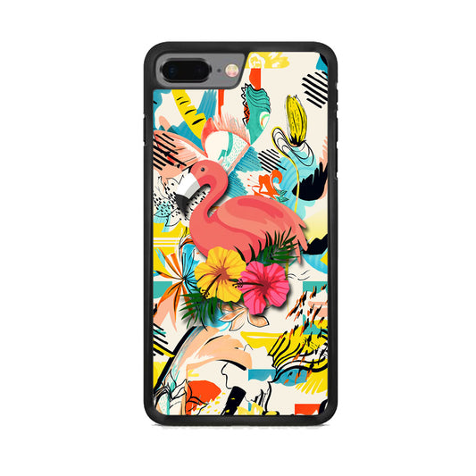 Flamingo Art Floral iPhone 7 Plus Case