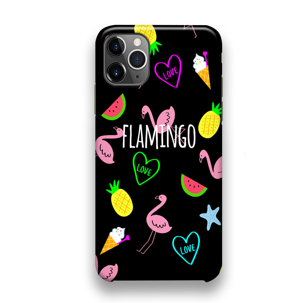 Flamingo Black Fruit iPhone 11 Pro Case