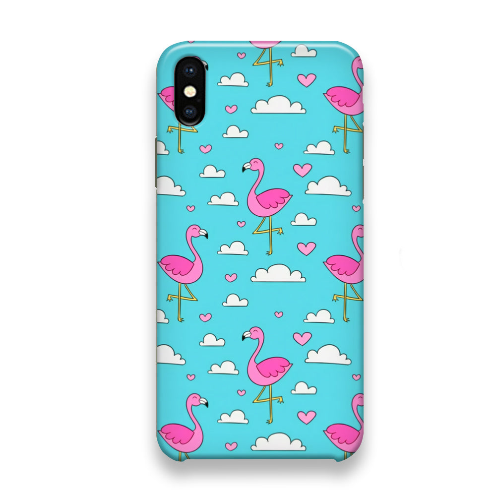 Flamingo Blue Cloud iPhone Xs Case - milcasestore