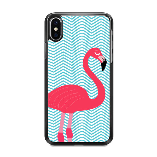 Flamingo Blue Stripe iPhone Xs Case - milcasestore