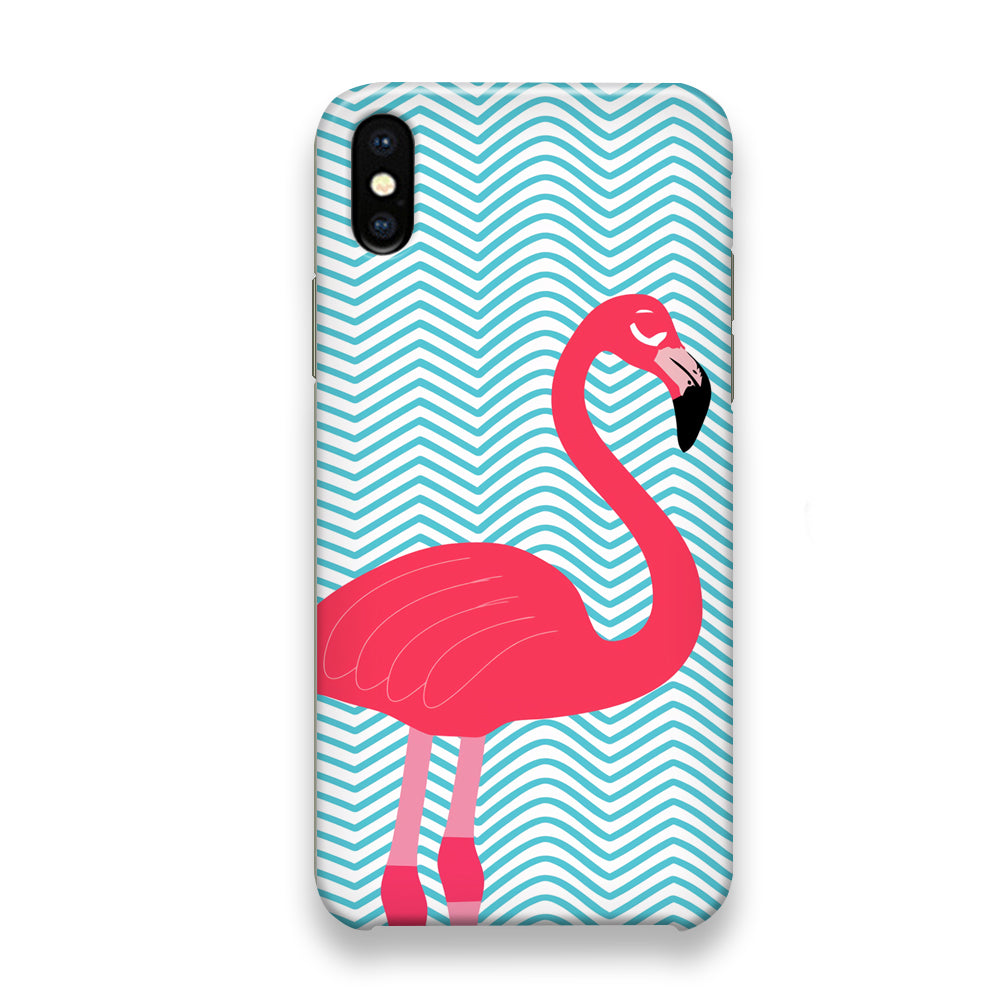 Flamingo Blue Stripe iPhone Xs Case - milcasestore