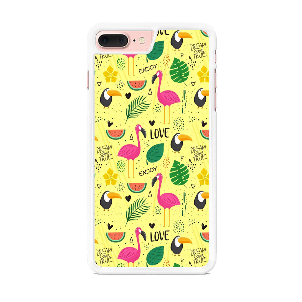 Flamingo Yellow Quote iPhone 7 Plus Case