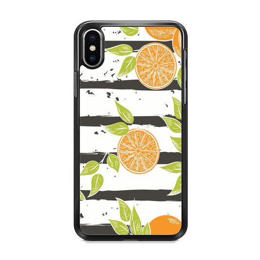 Fruit Orange Stripe White iPhone Xs Case