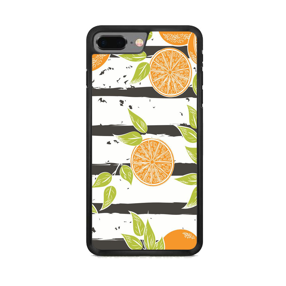 Fruit Orange Stripe White iPhone 7 Plus Case