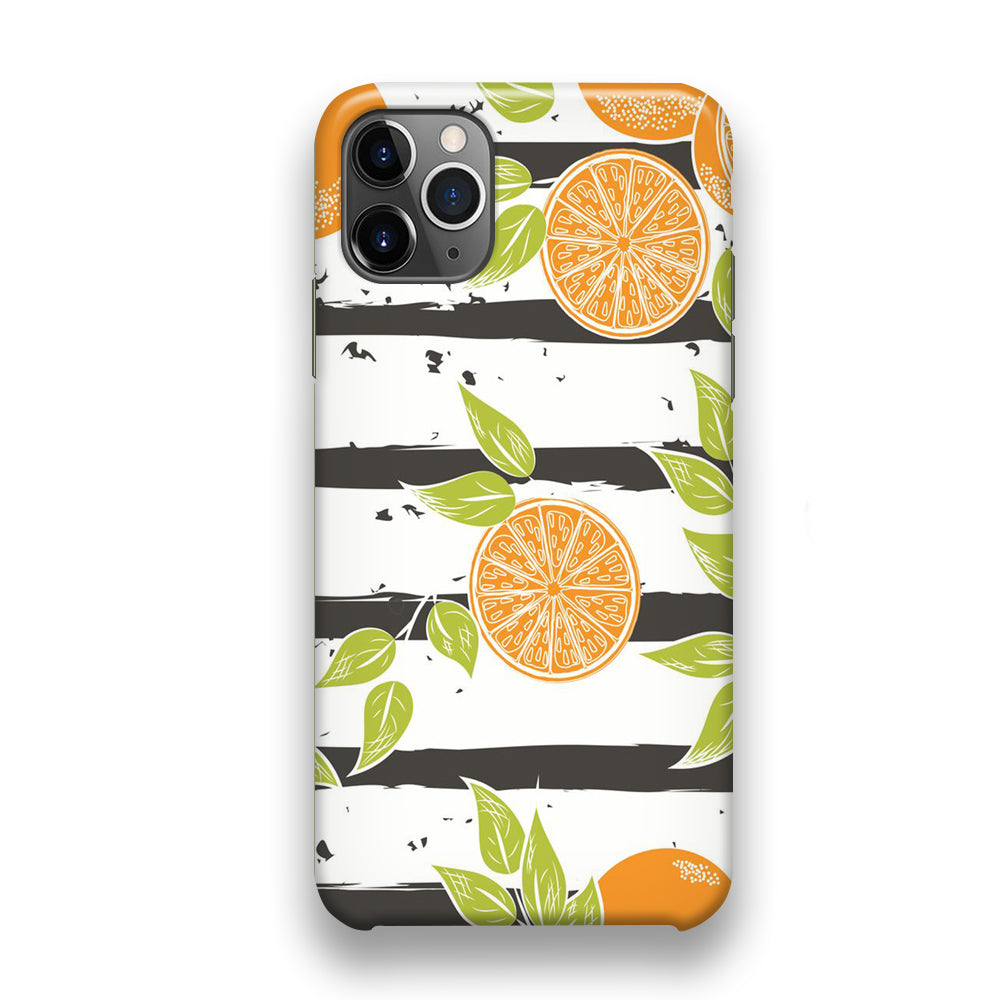 Fruit Orange Stripe White iPhone 11 Pro Case