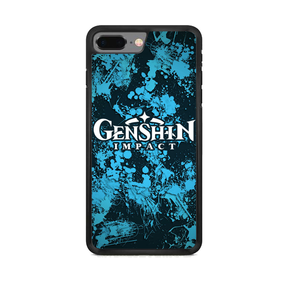 Genshin Impact Logo Blue Splash iPhone 7 Plus Case