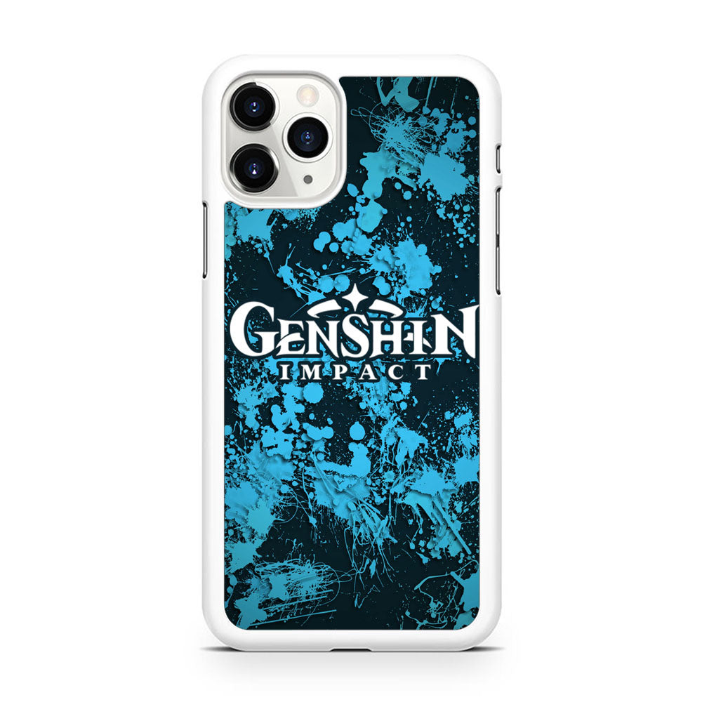 Genshin Impact Logo Blue Splash iPhone 11 Pro Case