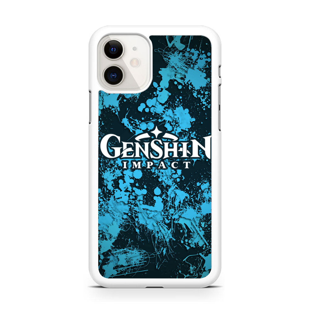 Genshin Impact Logo Blue Splash iPhone 11 Case