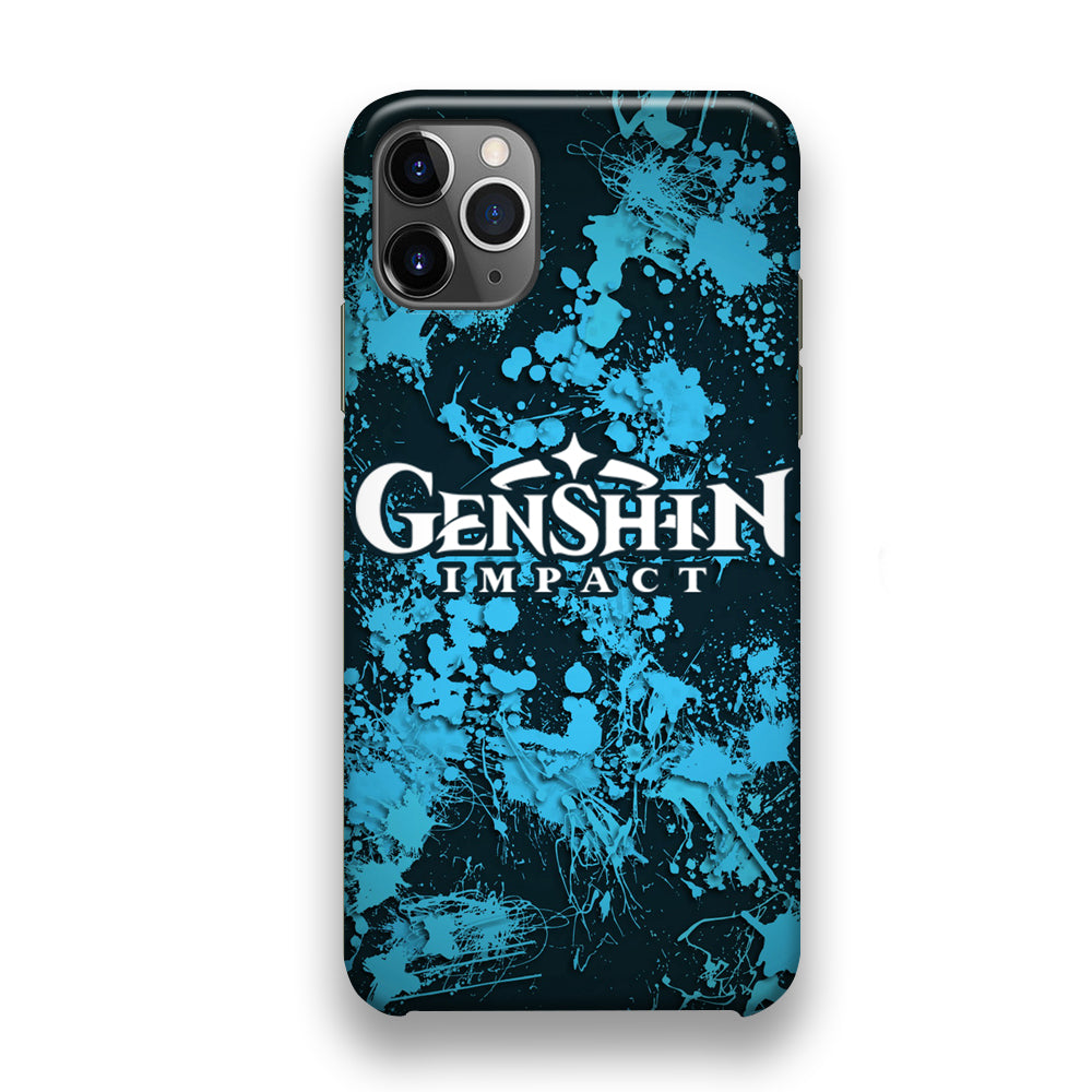 Genshin Impact Logo Blue Splash iPhone 11 Pro Case
