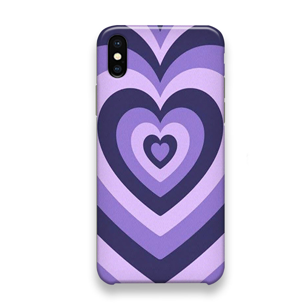 Heart Love Purple Illusion iPhone Xs Case
