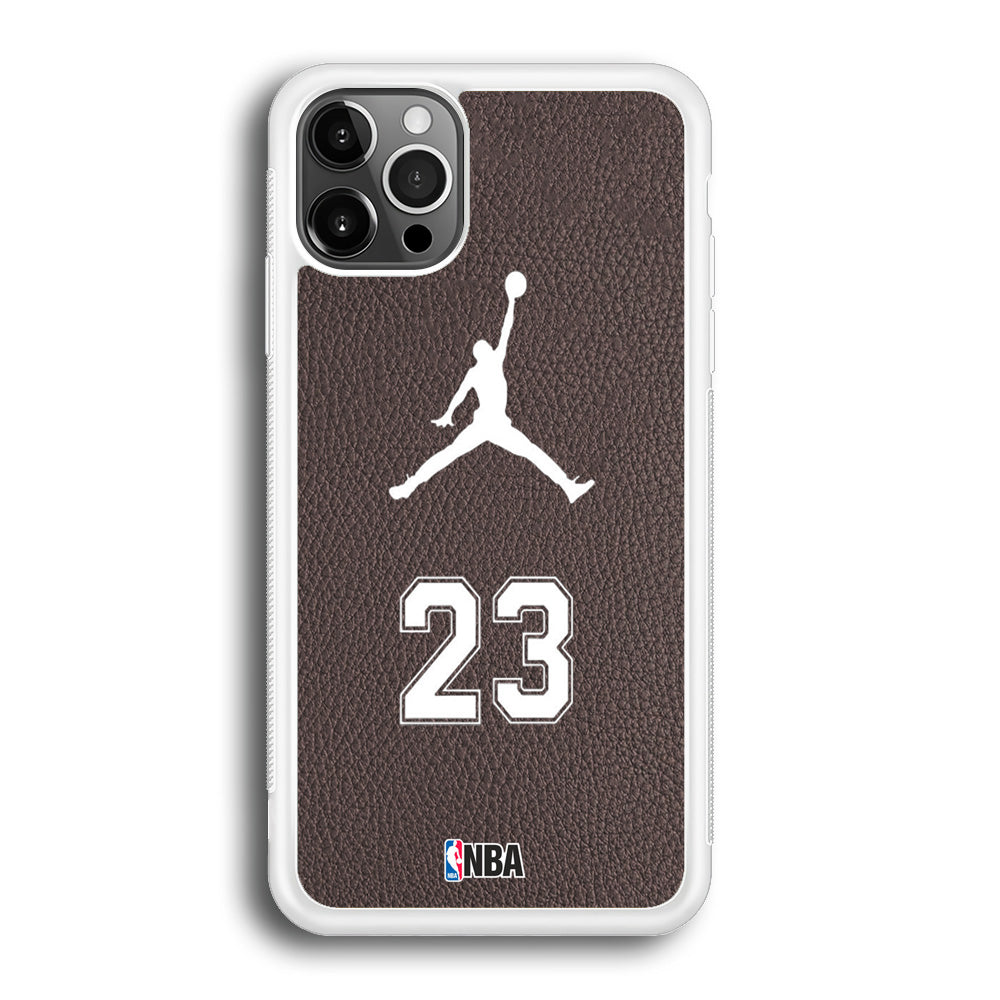 Jordan Brown Leather Motif iPhone 12 Pro Max Case