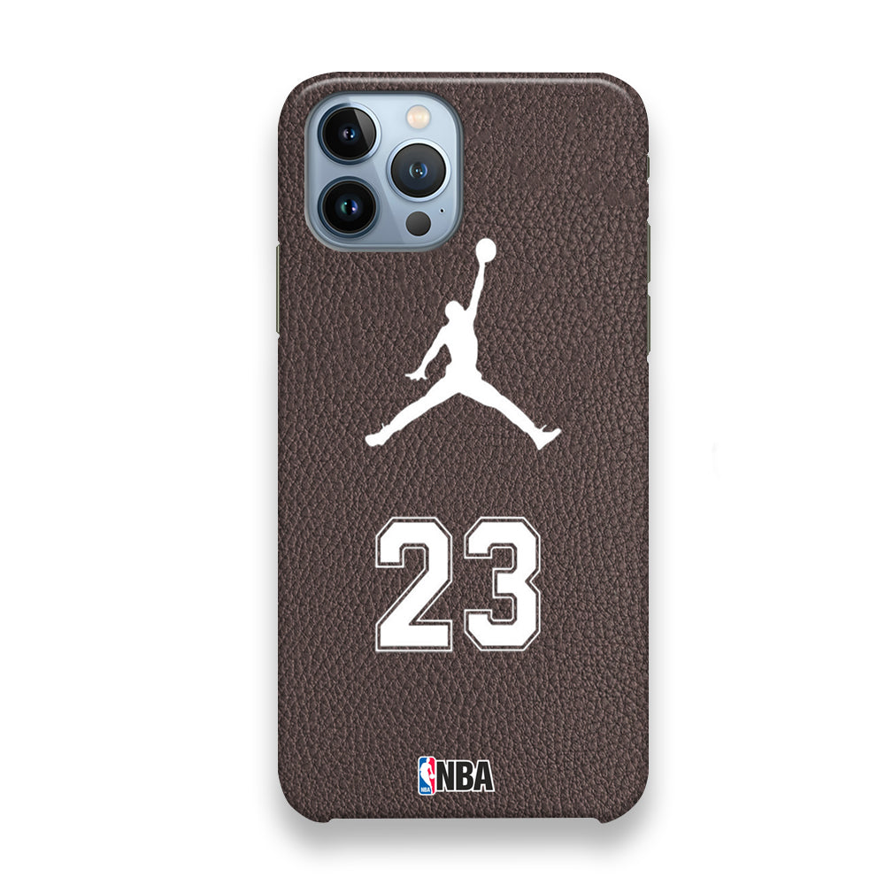 Jordan Brown Leather Motif iPhone 13 Pro Max Case