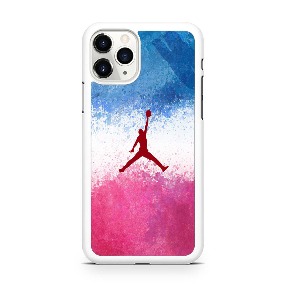 Jordan Logo Blue And Pink Colour Splash iPhone 11 Pro Case