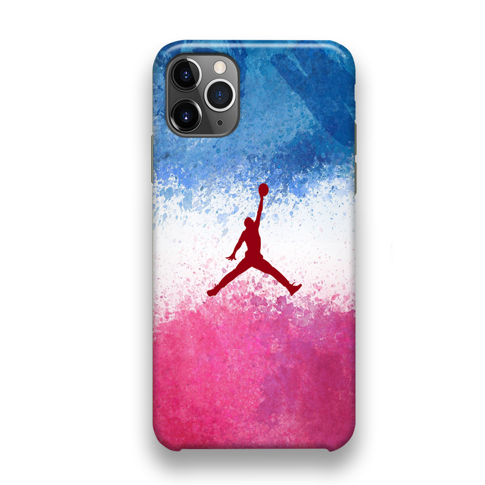 Jordan Logo Blue And Pink Colour Splash iPhone 11 Pro Case