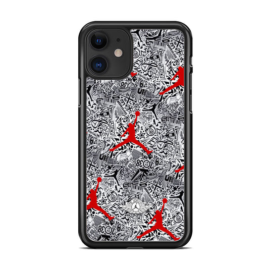 Jordan Red Abstract iPhone 11 Case