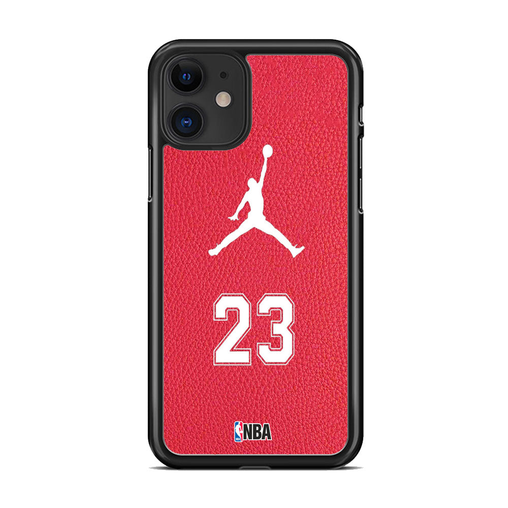 Jordan Red Leather Motif iPhone 11 Case