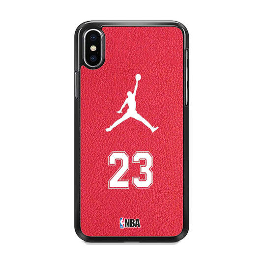 Jordan Red Leather Motif iPhone X Case
