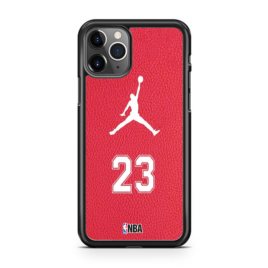 Jordan Red Leather Motif iPhone 11 Pro Case