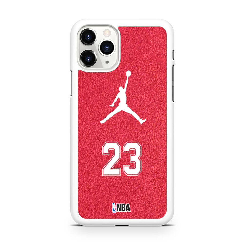 Jordan Red Leather Motif iPhone 11 Pro Case