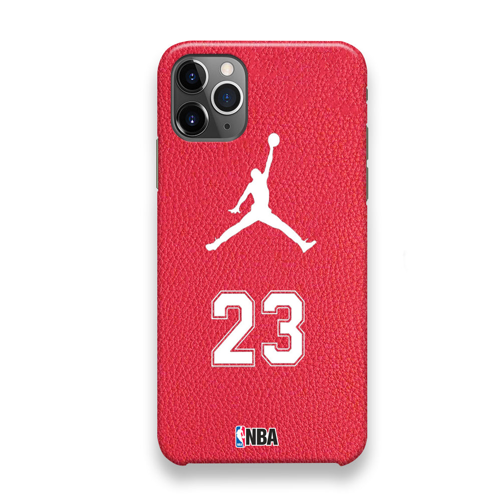 Jordan Red Leather Motif iPhone 12 Pro Max Case