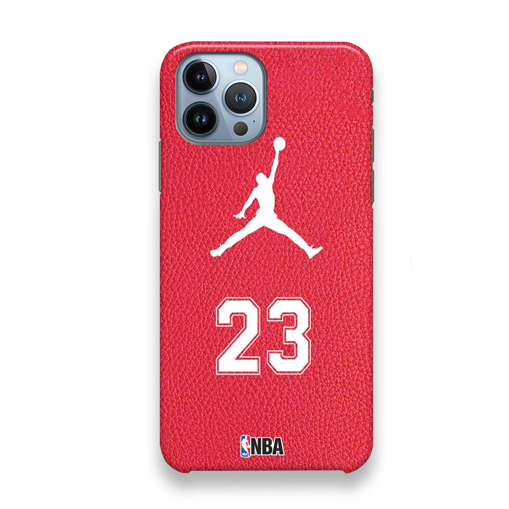 Jordan Red Leather Motif iPhone 13 Pro Case